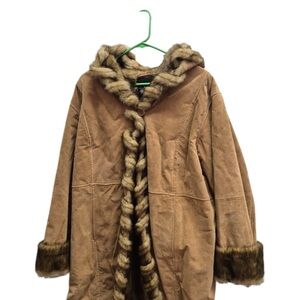 Vintage Dennis basso Tan brown genuine Leather Penny Lane coat 2xl